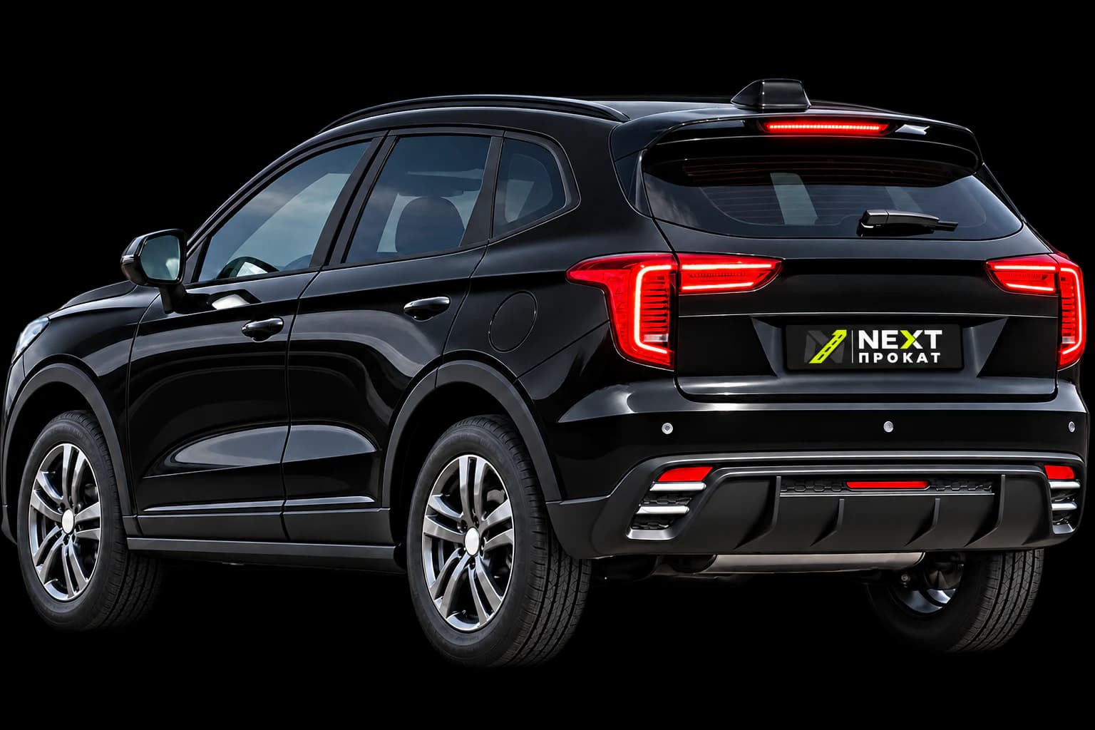 Чёрный Haval Jolion НЕКСТ ПРОКАТ — вид сзади